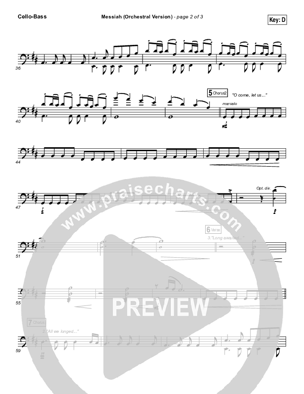 Messiah (Orchestral) Cello/Bass (Francesca Battistelli)