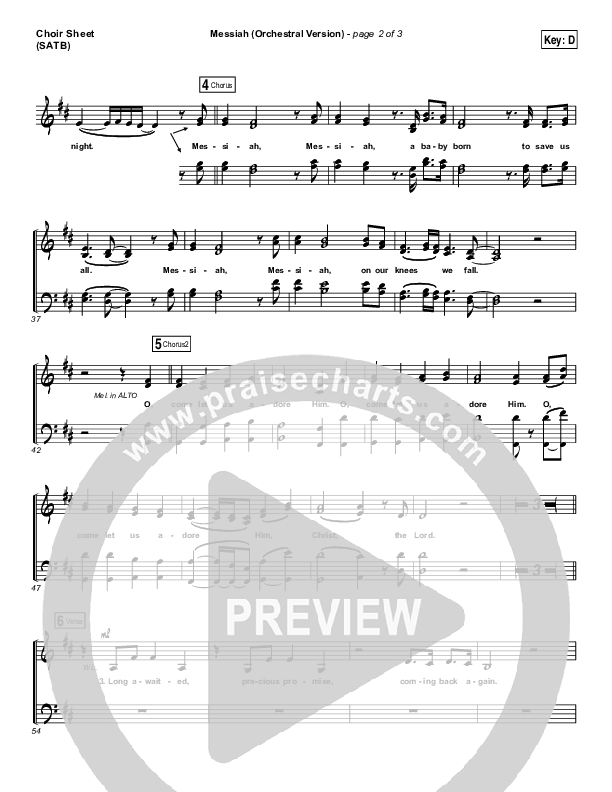 Messiah (Orchestral) Choir Sheet (SATB) (Francesca Battistelli)