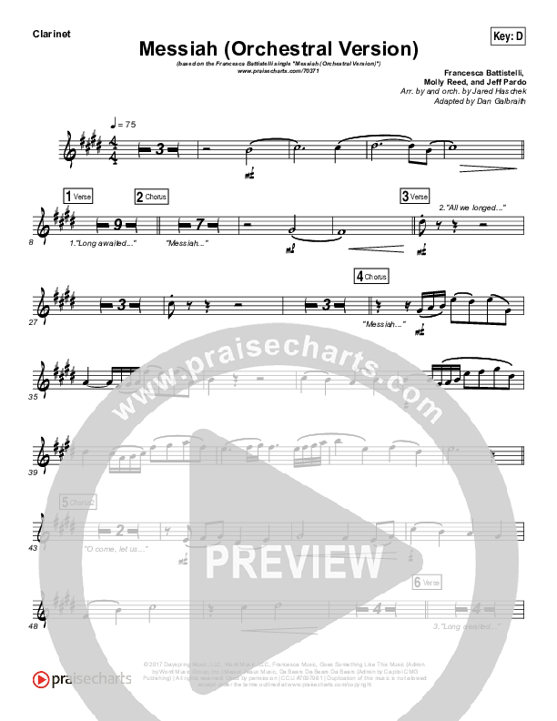 Messiah (Orchestral) Wind Pack (Francesca Battistelli)