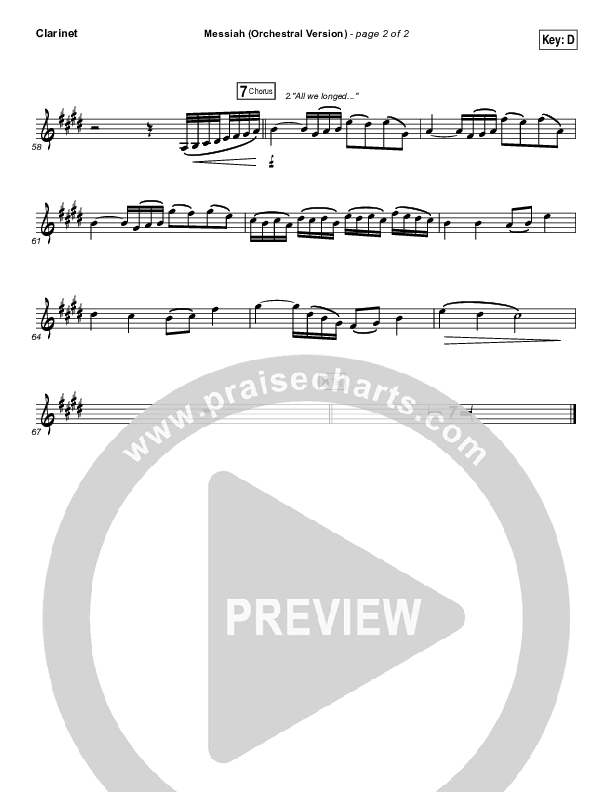 Messiah (Orchestral) Clarinet (Francesca Battistelli)