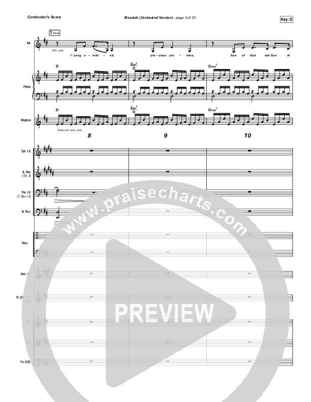 Messiah (Orchestral) Conductor's Score (Francesca Battistelli)