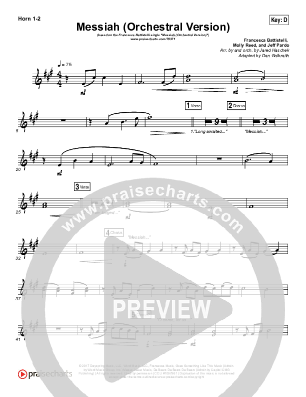 Messiah (Orchestral) Brass Pack (Francesca Battistelli)