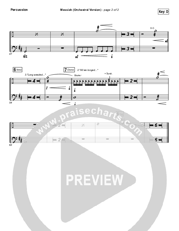 Messiah (Orchestral) Percussion (Francesca Battistelli)