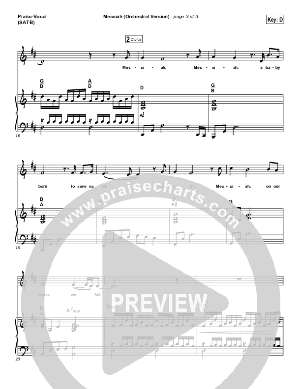 Messiah (Orchestral) Piano/Vocal (SATB) (Francesca Battistelli)