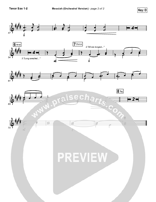 Messiah (Orchestral) Tenor Sax 1/2 (Francesca Battistelli)