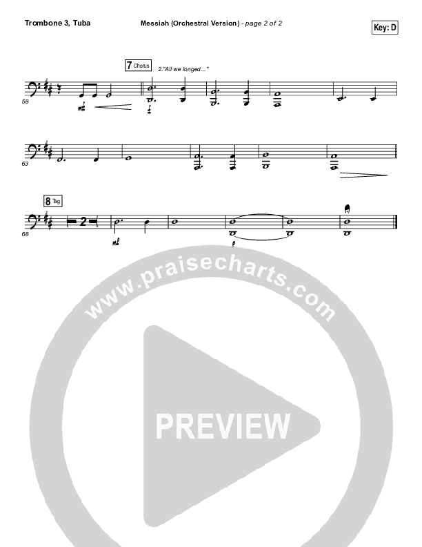 Messiah (Orchestral) Trombone 3/Tuba (Francesca Battistelli)