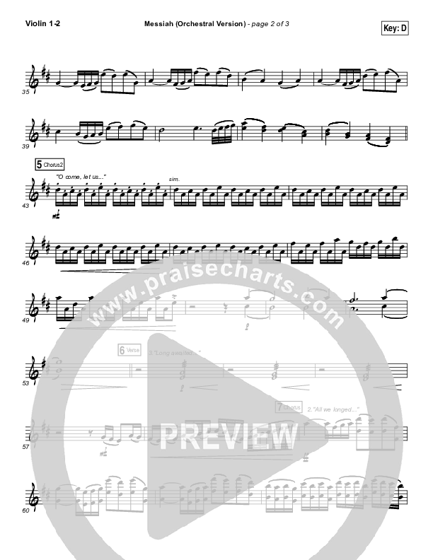 Messiah (Orchestral) Violin 1/2 (Francesca Battistelli)