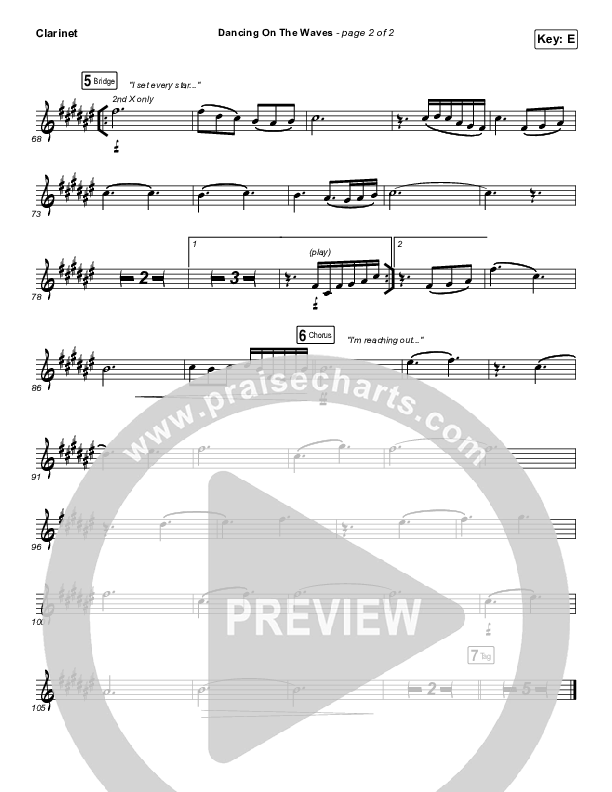 Dancing On The Waves (Live) Clarinet (We The Kingdom)