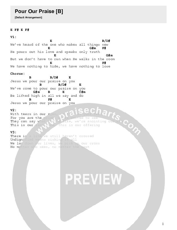 Pour Our Praise Chords & Lyrics (Pursue Worship)