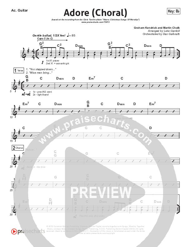 Adore (Choral Anthem SATB) Rhythm Chart (Chris Tomlin / Arr. Luke Gambill)