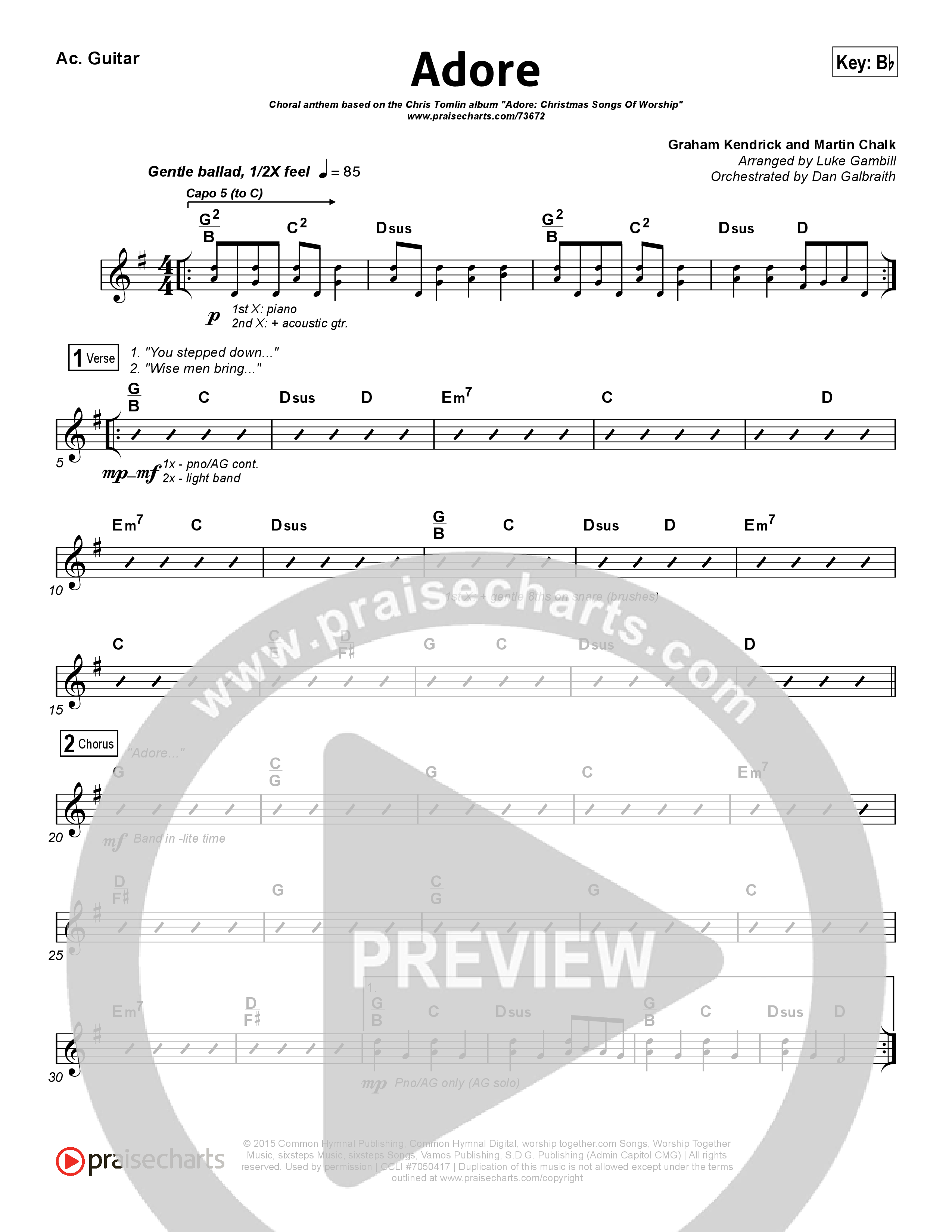 Adore (Choral Anthem SATB) Acoustic Guitar (Chris Tomlin / Arr. Luke Gambill)