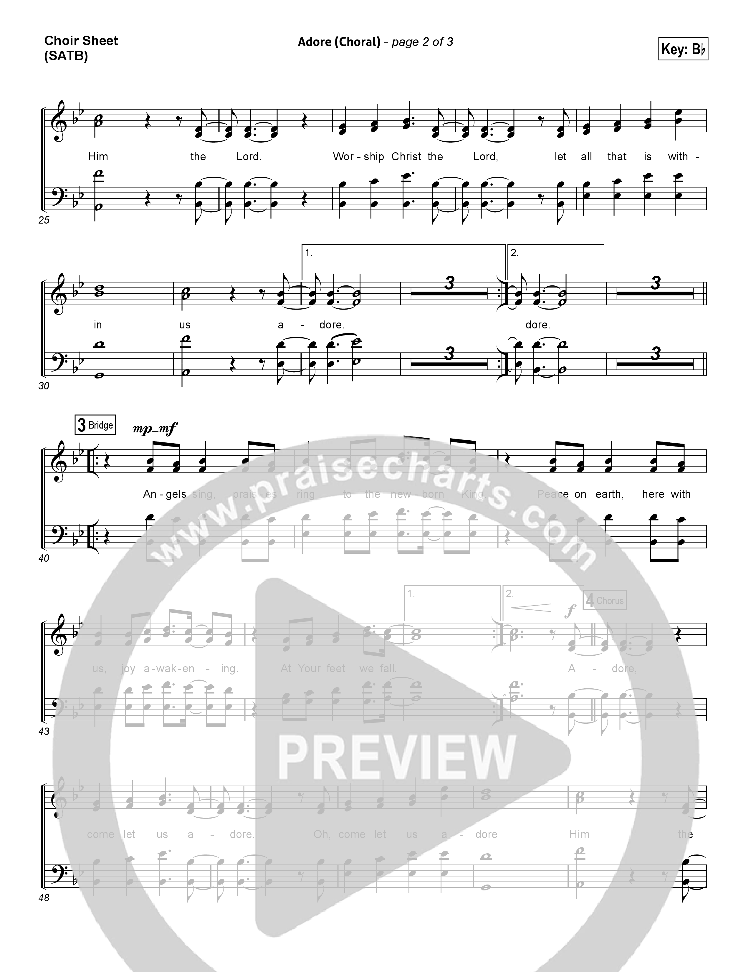 Adore (Choral Anthem SATB) Choir Sheet (SATB) (Chris Tomlin / Arr. Luke Gambill)