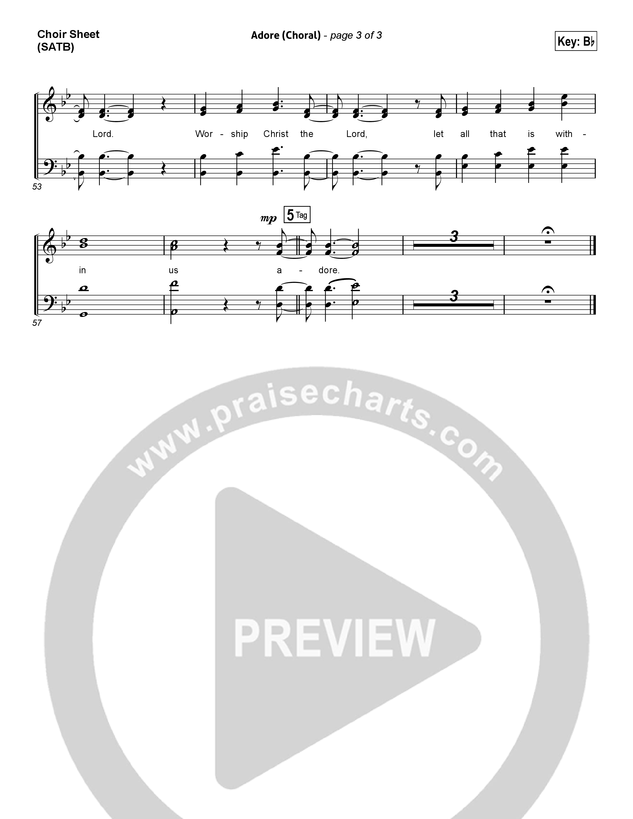 Adore (Choral Anthem SATB) Choir Sheet (SATB) (Chris Tomlin / Arr. Luke Gambill)