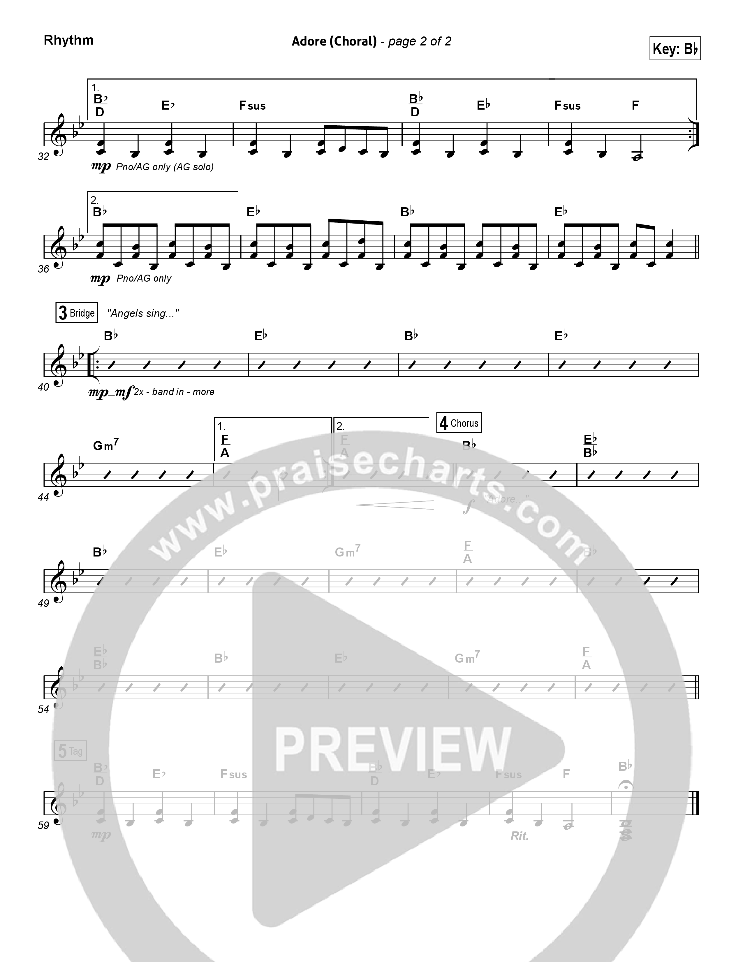 Adore (Choral Anthem SATB) Rhythm Chart (Chris Tomlin / Arr. Luke Gambill)