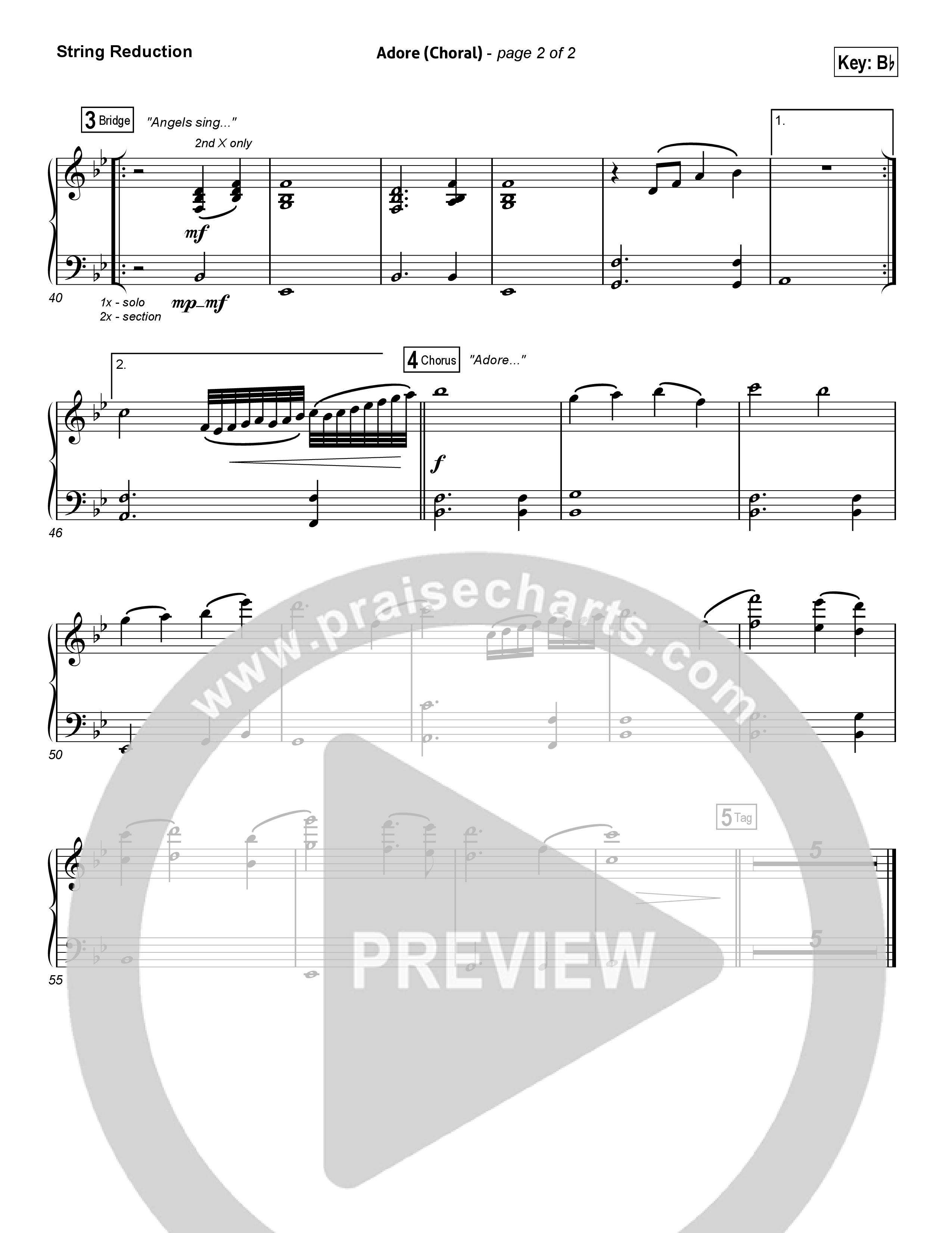 Adore (Choral Anthem SATB) String Reduction (Chris Tomlin / Arr. Luke Gambill)