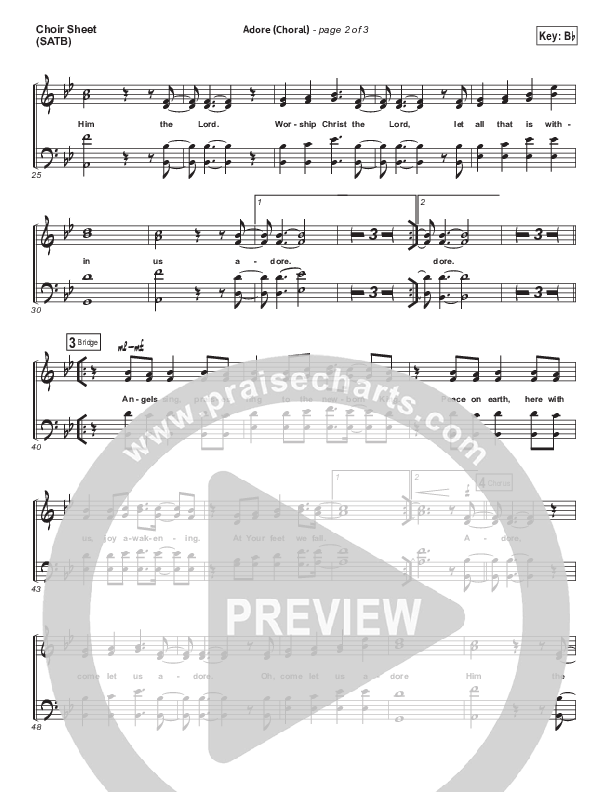 Adore (Choral Anthem SATB) Choir Sheet (SATB) (Chris Tomlin / Arr. Luke Gambill)