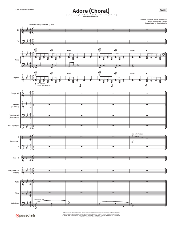 Adore (Choral Anthem SATB) Orchestration (Chris Tomlin / Arr. Luke Gambill)