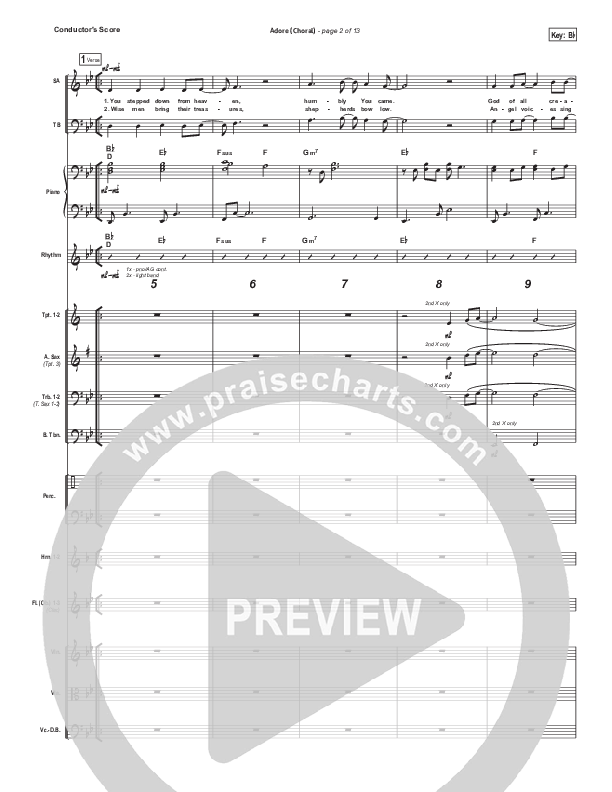 Adore (Choral Anthem SATB) Orchestration (Chris Tomlin / Arr. Luke Gambill)