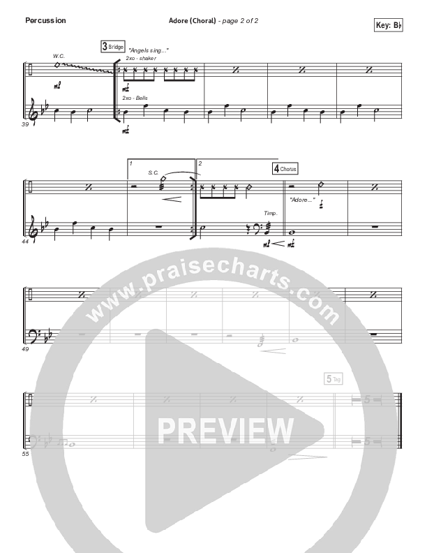 Adore (Choral Anthem SATB) Percussion (Chris Tomlin / Arr. Luke Gambill)
