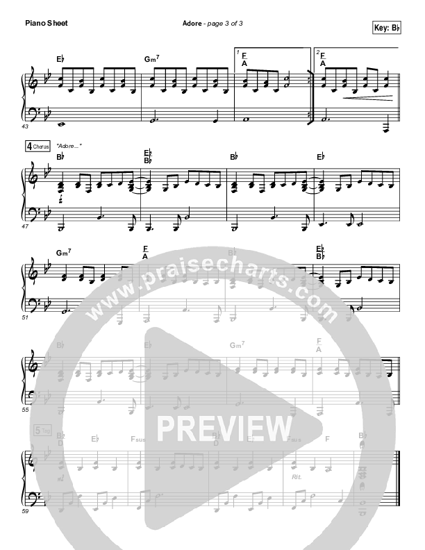 Adore (Choral Anthem SATB) Piano Sheet (Chris Tomlin / Arr. Luke Gambill)