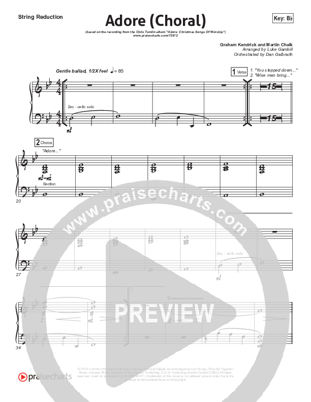 Adore (Choral Anthem SATB) String Pack (Chris Tomlin / Arr. Luke Gambill)