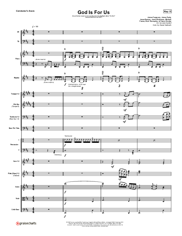 God Is For Us (Choral Anthem SATB) Conductor's Score (CityAlight / Arr. Luke Gambill)