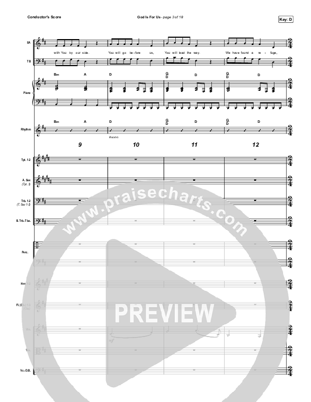 God Is For Us (Choral Anthem SATB) Conductor's Score (CityAlight / Arr. Luke Gambill)
