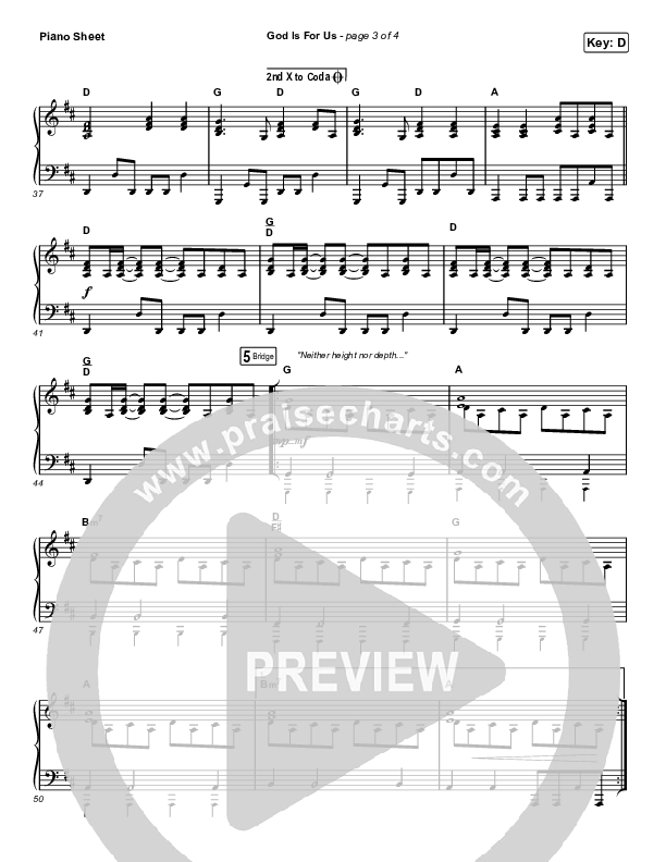 God Is For Us (Choral Anthem SATB) Piano Sheet (CityAlight / Arr. Luke Gambill)