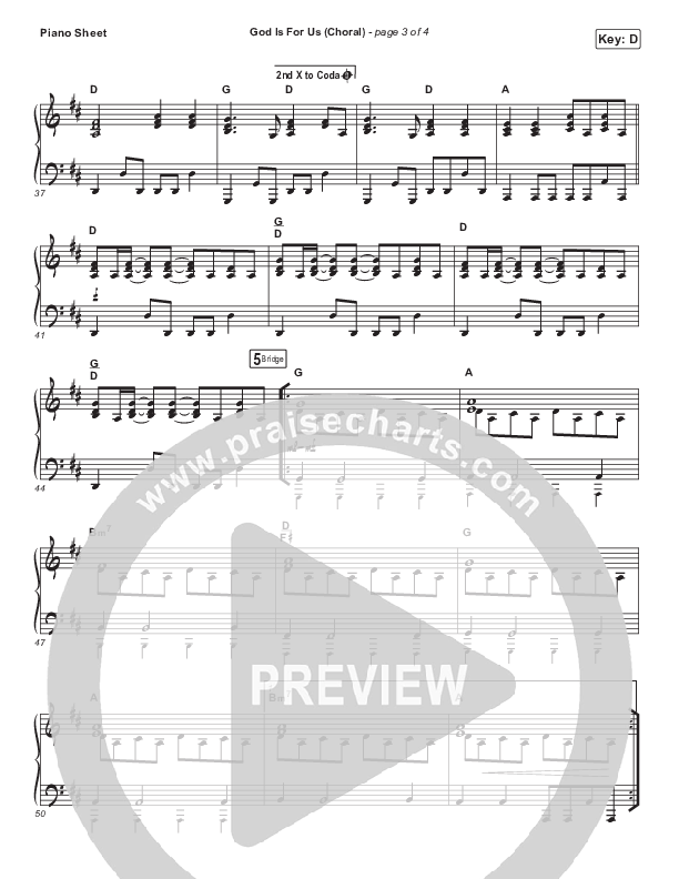 God Is For Us (Choral Anthem SATB) Piano Sheet (CityAlight / Arr. Luke Gambill)