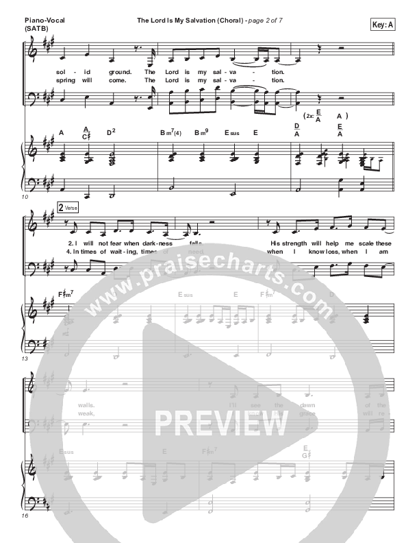 The Lord Is My Salvation (Choral Anthem SATB) Piano/Vocal Pack (Keith & Kristyn Getty / Arr. Luke Gambill)
