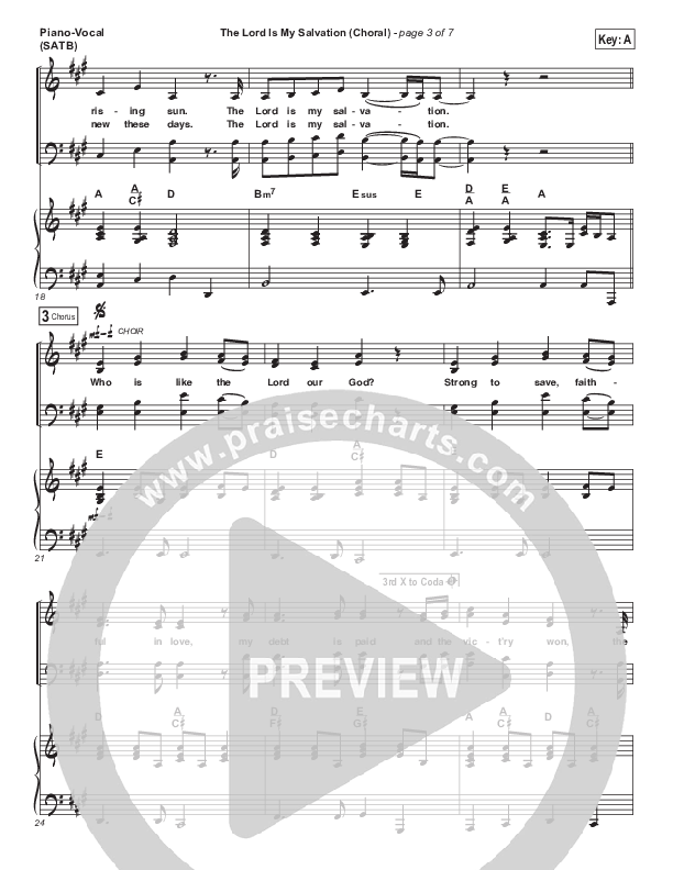 The Lord Is My Salvation (Choral Anthem SATB) Piano/Vocal Pack (PraiseCharts Choral / Keith & Kristyn Getty / Arr. Luke Gambill)