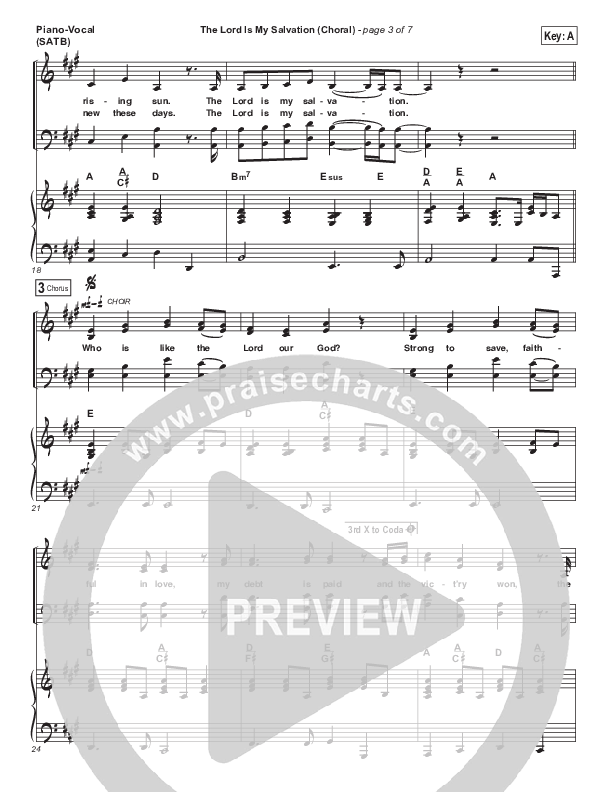 The Lord Is My Salvation (Choral Anthem SATB) Piano/Vocal (SATB) (Keith & Kristyn Getty / Arr. Luke Gambill)