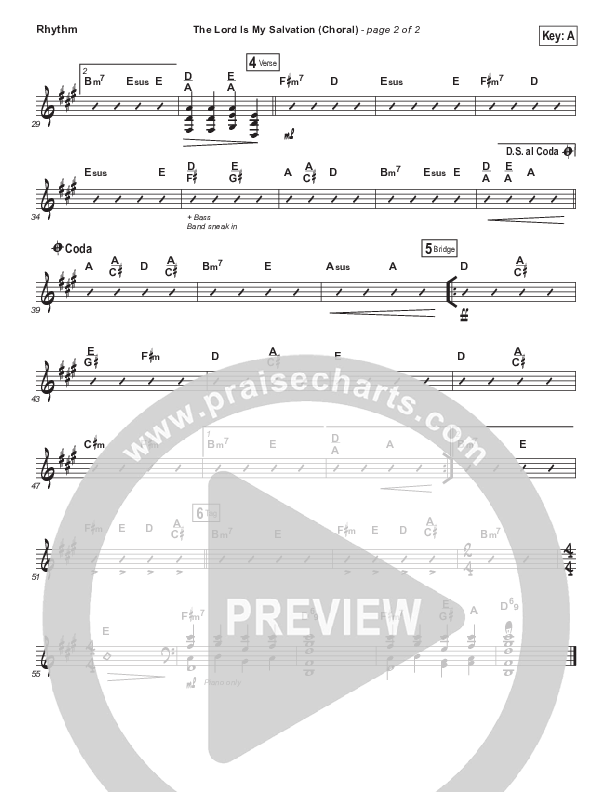 The Lord Is My Salvation (Choral Anthem SATB) Rhythm Chart (Keith & Kristyn Getty / Arr. Luke Gambill)