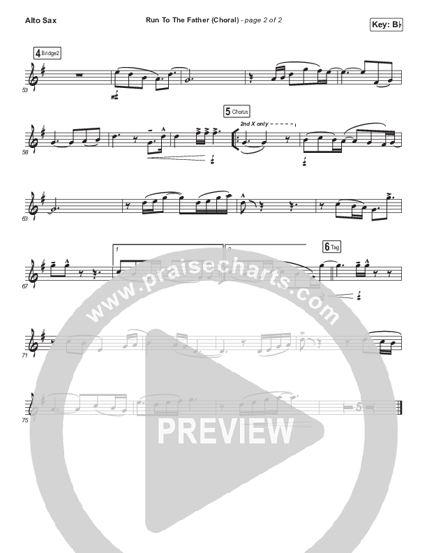 Run To The Father (Choral Anthem) Alto Sax (PraiseCharts Choral / Cody Carnes / Arr. Luke Gambill)