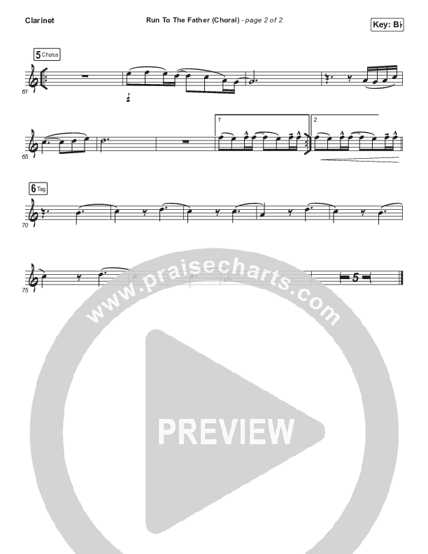 Run To The Father (Choral Anthem SATB) Clarinet (Cody Carnes / Arr. Luke Gambill)