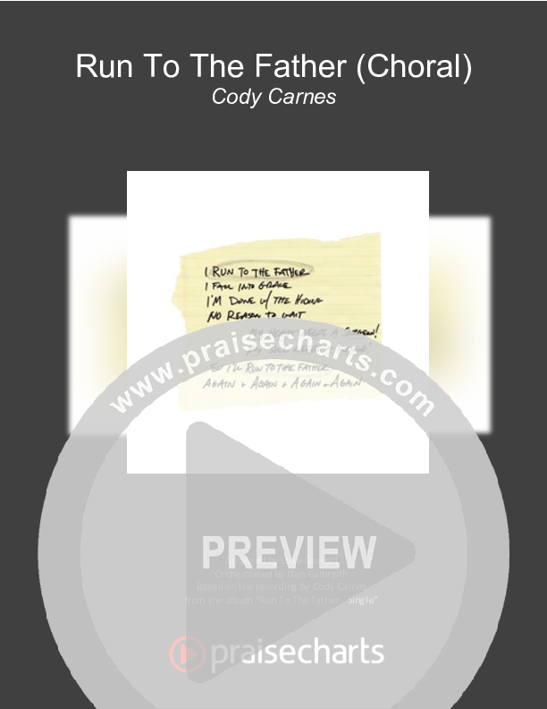 Run To The Father (Choral Anthem SATB) Orchestration (Cody Carnes / Arr. Luke Gambill)