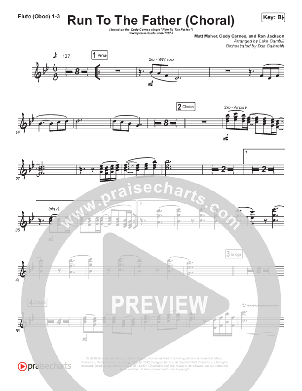 Run To The Father (Choral Anthem SATB) Flute/Oboe 1/2/3 (Cody Carnes / Arr. Luke Gambill)