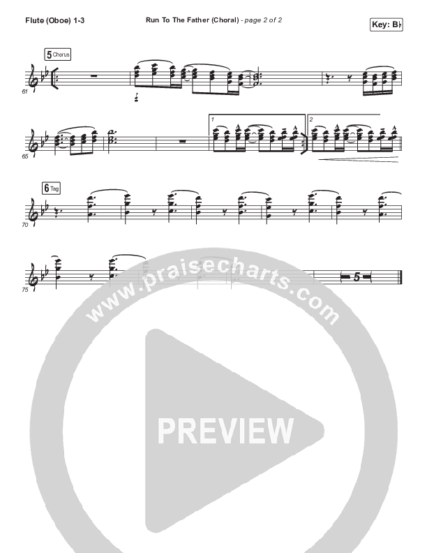 Run To The Father (Choral Anthem) Flute/Oboe 1/2/3 (PraiseCharts Choral / Cody Carnes / Arr. Luke Gambill)