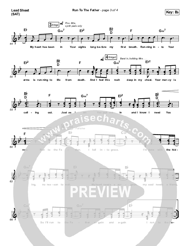 Run To The Father (Choral Anthem SATB) Lead Sheet (SAT) (Cody Carnes / Arr. Luke Gambill)