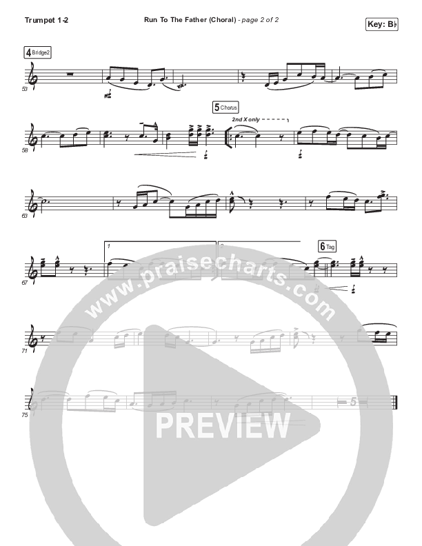 Run To The Father (Choral Anthem SATB) Trumpet 1,2 (Cody Carnes / Arr. Luke Gambill)
