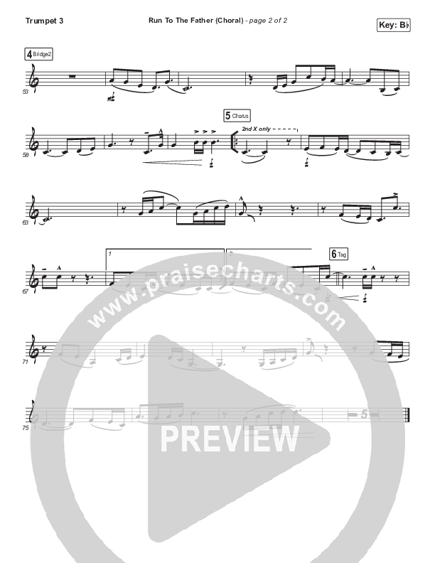 Run To The Father (Choral Anthem) Trumpet 3 (PraiseCharts Choral / Cody Carnes / Arr. Luke Gambill)