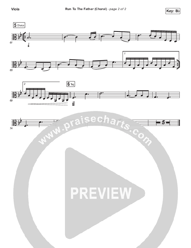 Run To The Father (Choral Anthem SATB) Viola (Cody Carnes / Arr. Luke Gambill)