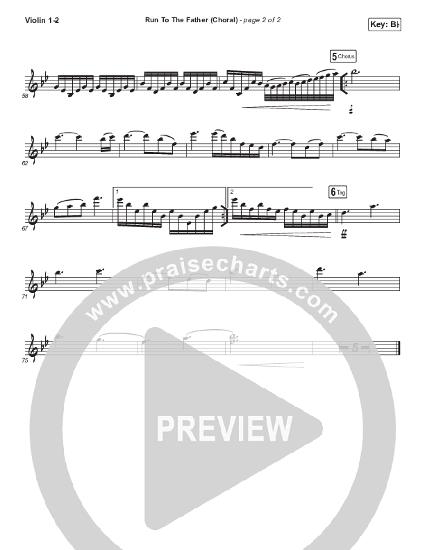 Run To The Father (Choral Anthem SATB) Violin 1/2 (Cody Carnes / Arr. Luke Gambill)
