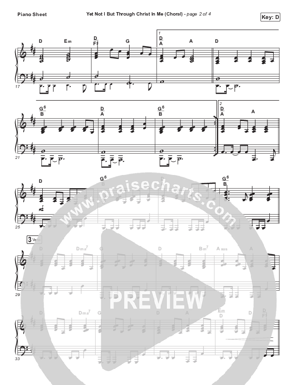 Yet Not I But Through Christ In Me (Choral Anthem SATB) Piano Sheet (CityAlight / Arr. Luke Gambill)