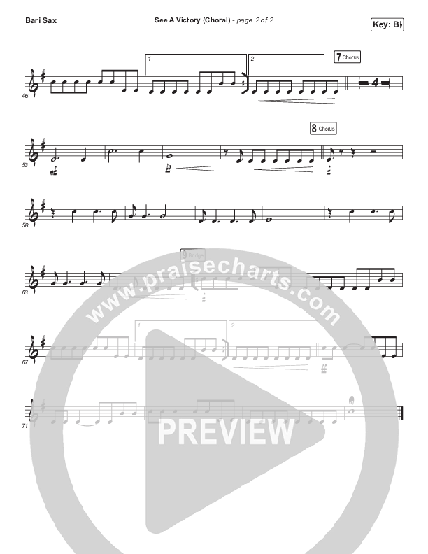 See A Victory (Choral Anthem SATB) Bari Sax (Elevation Worship / Arr. Luke Gambill)