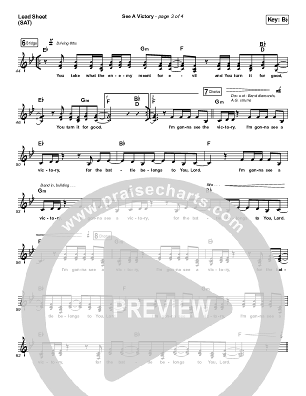See A Victory (Choral Anthem SATB) Lead Sheet (SAT) (Elevation Worship / Arr. Luke Gambill)
