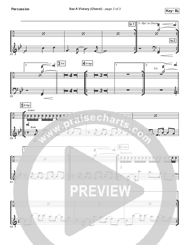 See A Victory (Choral Anthem SATB) Percussion (Elevation Worship / Arr. Luke Gambill)