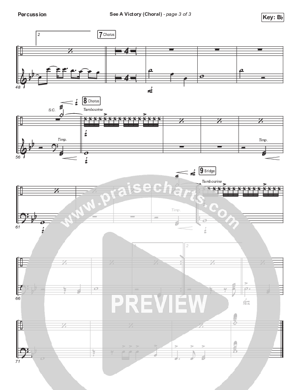See A Victory (Choral Anthem SATB) Percussion (Elevation Worship / Arr. Luke Gambill)