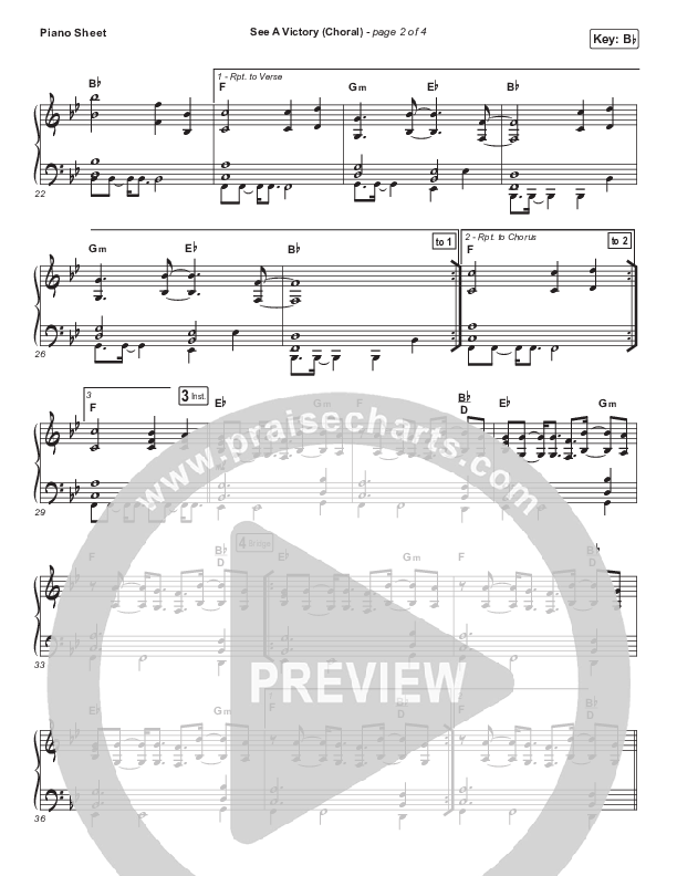 See A Victory (Choral Anthem SATB) Piano Sheet (Elevation Worship / Arr. Luke Gambill)