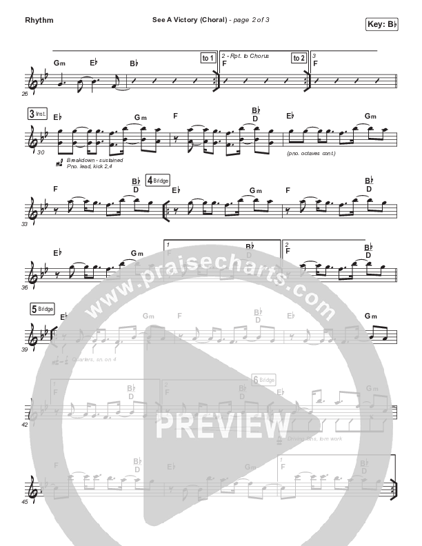 See A Victory (Choral Anthem SATB) Rhythm Chart (Elevation Worship / Arr. Luke Gambill)